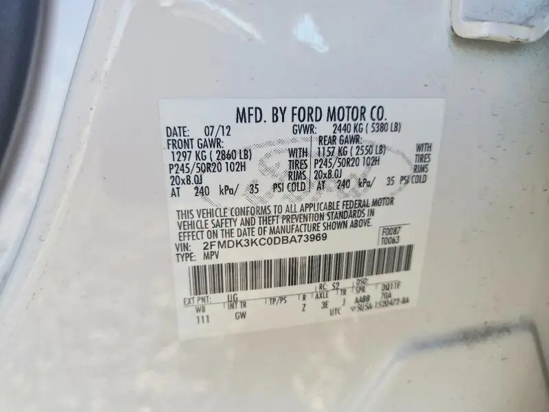 2013 FORD EDGE LIMITED  