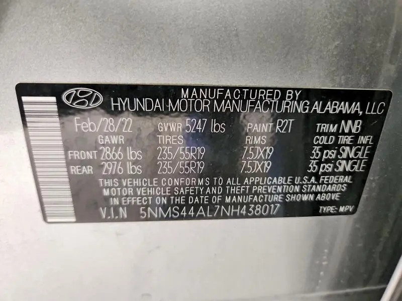 2022 HYUNDAI SANTA FE LIMITED  