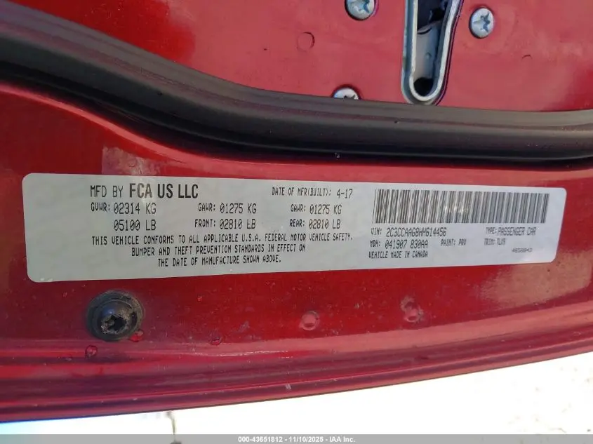 2017 CHRYSLER 300 LIMITED