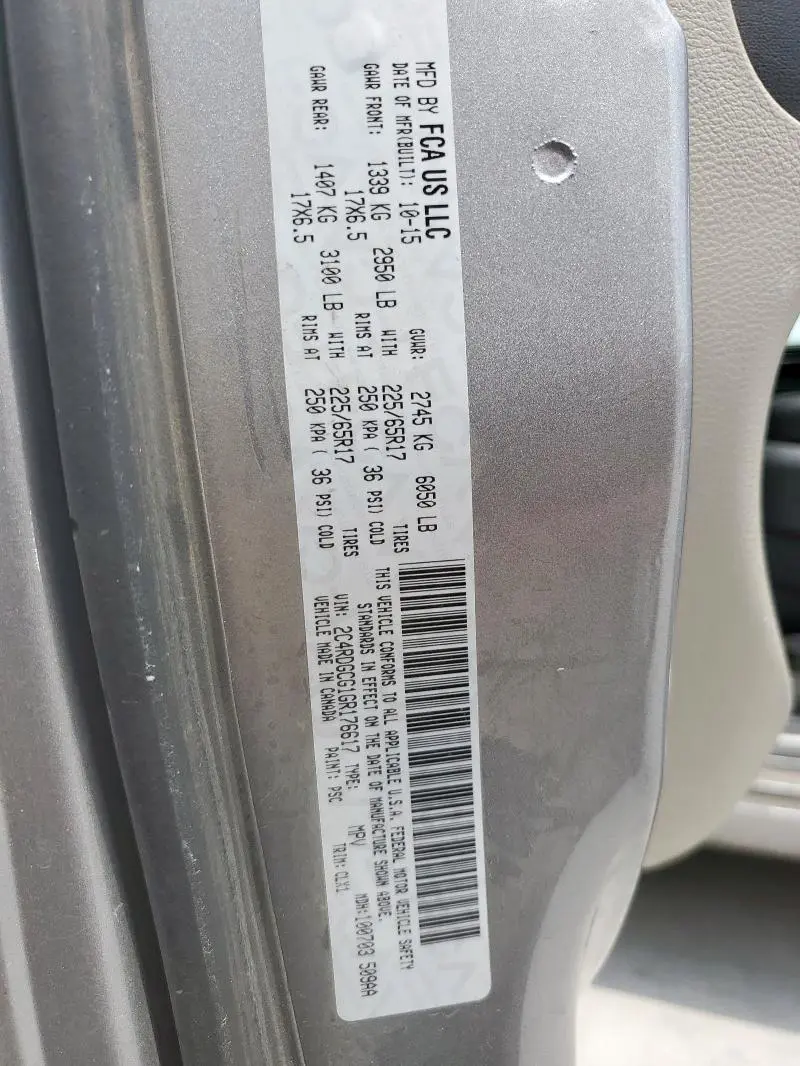 2016 DODGE GRAND CARAVAN SXT  