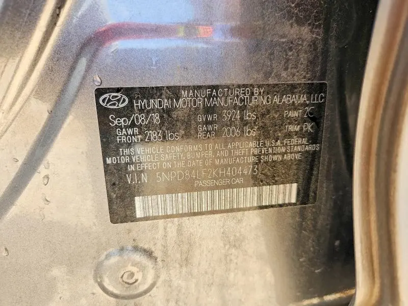 2019 HYUNDAI ELANTRA SEL  