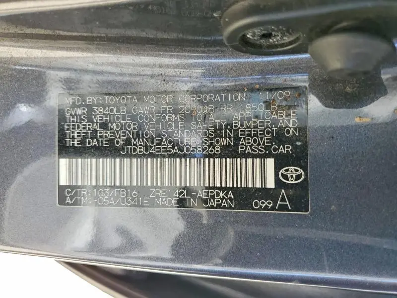 2010 TOYOTA COROLLA BASE  