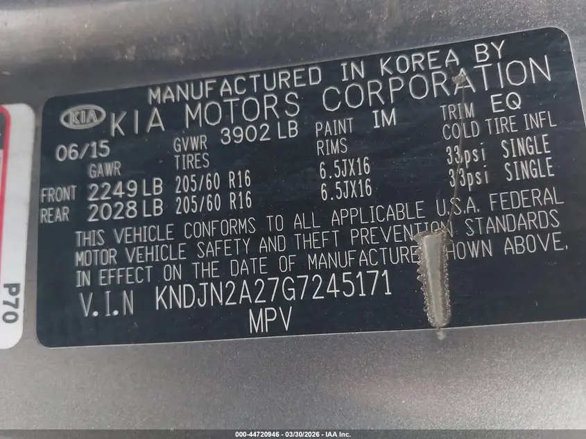 2016 KIA SOUL  