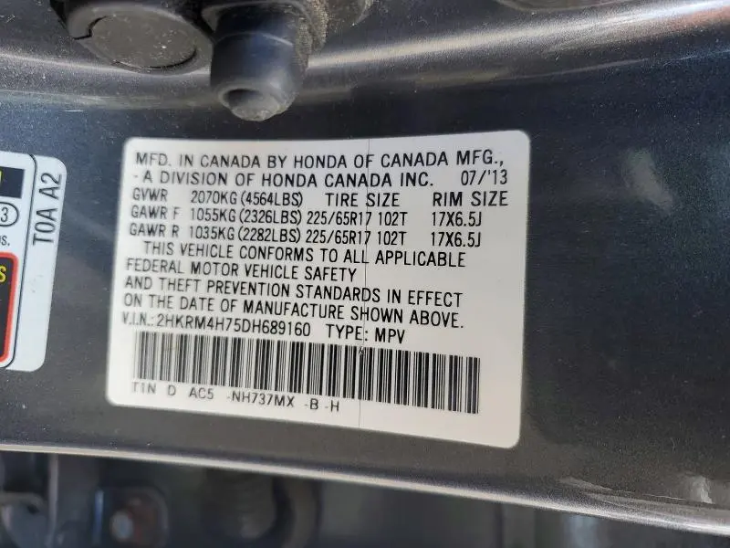 2013 HONDA CR-V EXL  
