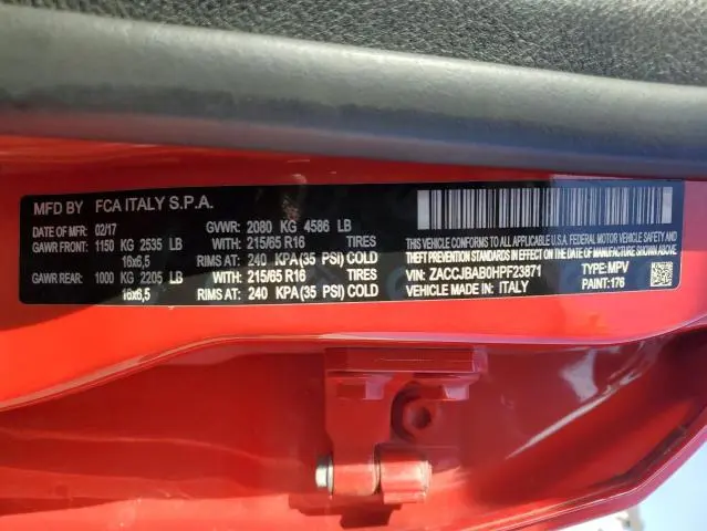 2017 JEEP RENEGADE SPORT  