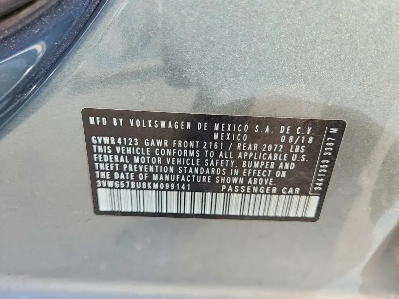 2019 VOLKSWAGEN JETTA SEL PREMIUM  