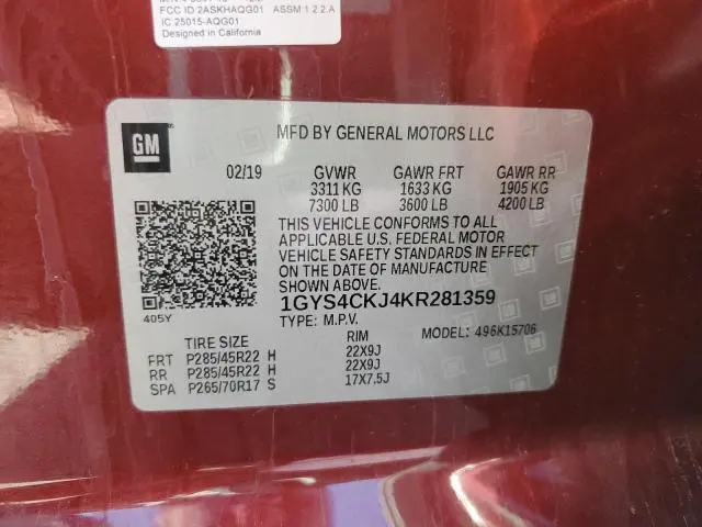 2019 CADILLAC ESCALADE PREMIUM LUXURY  