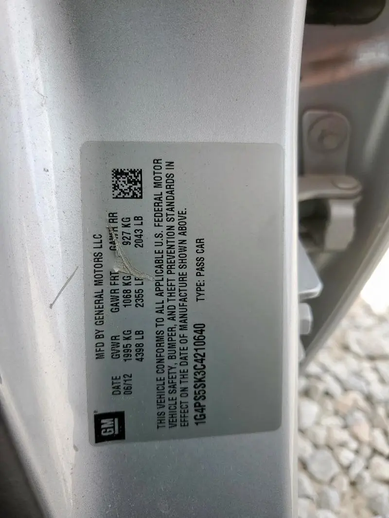 2012 BUICK VERANO   