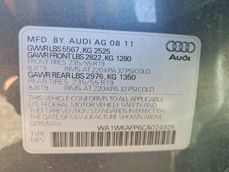 2012 AUDI Q5 PRESTIGE  