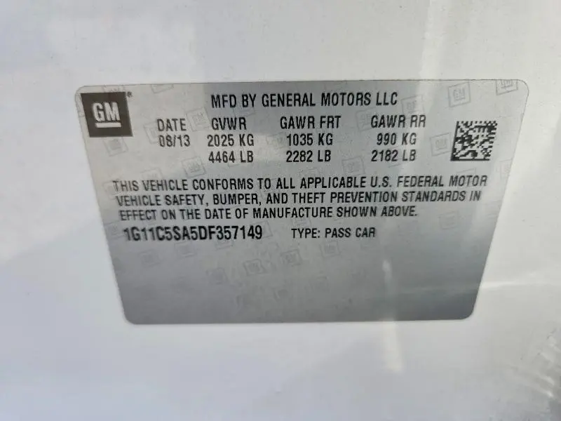 2013 CHEVROLET MALIBU 1LT  