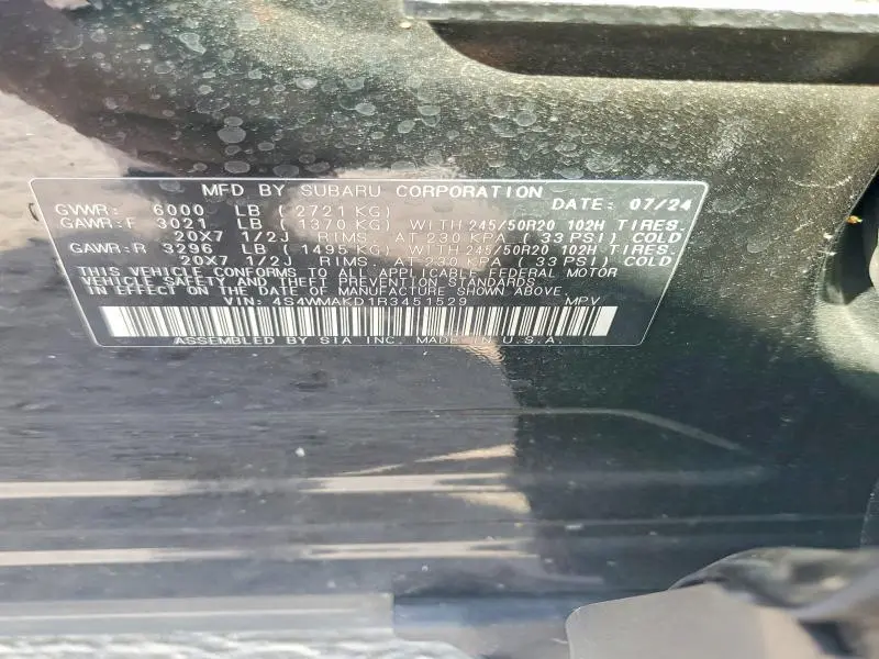 2024 SUBARU ASCENT ONYX EDITION  