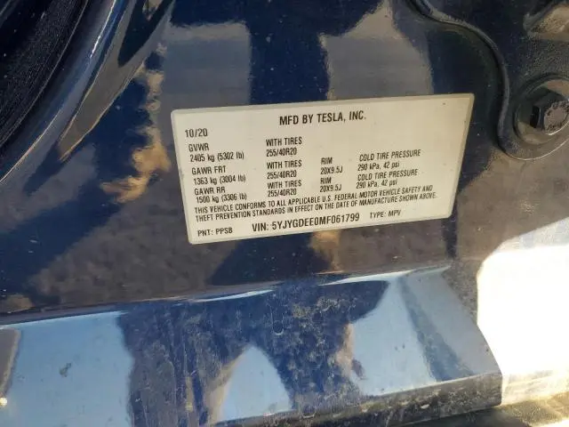 2021 TESLA MODEL Y   