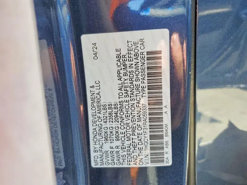 2024 HONDA ACCORD EX  