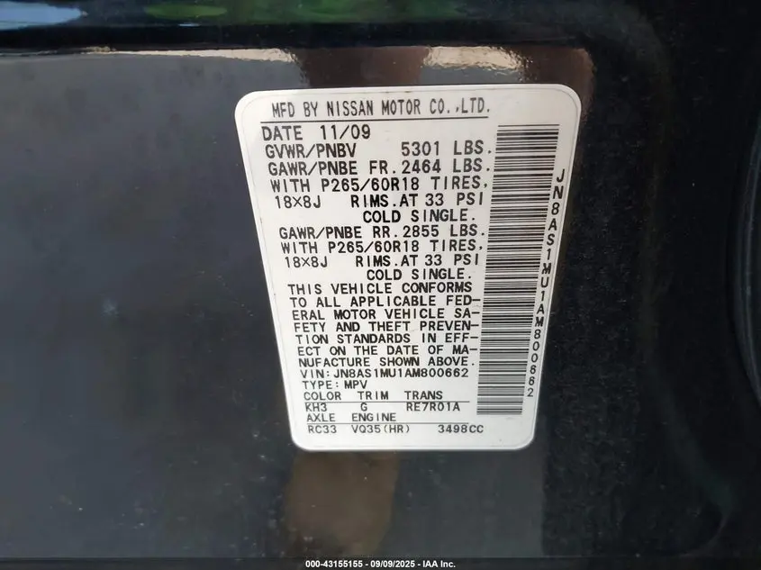 2010 INFINITI FX35  