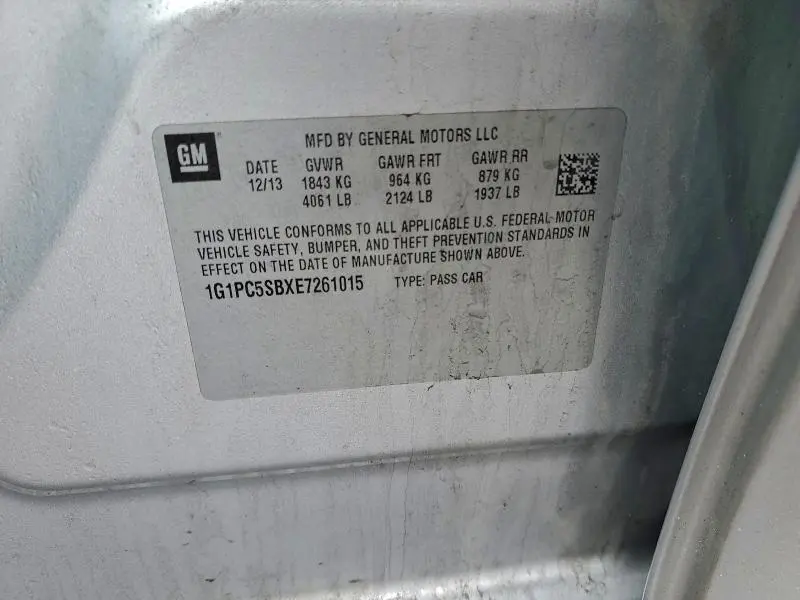 2014 CHEVROLET CRUZE LT  