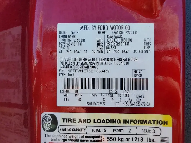 2014 FORD F150 SUPERCREW  