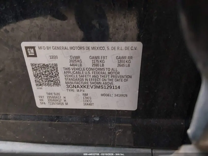 2021 CHEVROLET EQUINOX FWD LT