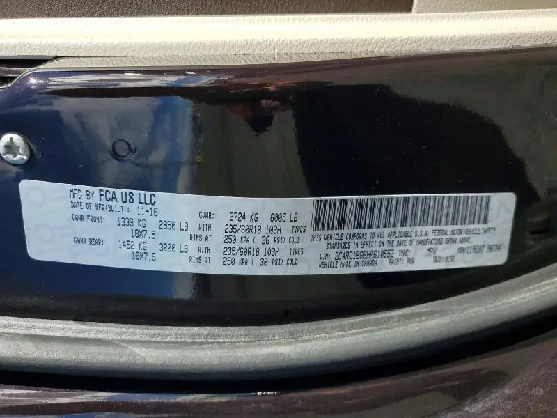 2017 CHRYSLER PACIFICA TOURING L  