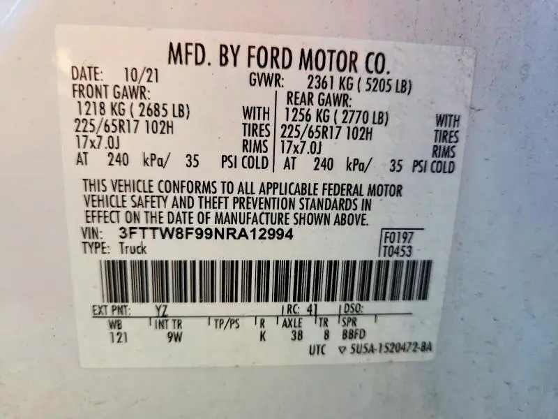 2022 FORD MAVERICK XL  