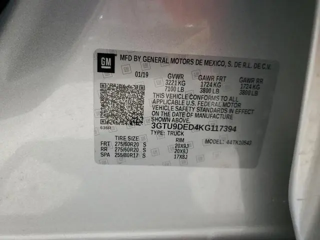 2019 GMC SIERRA K1500 SLT  