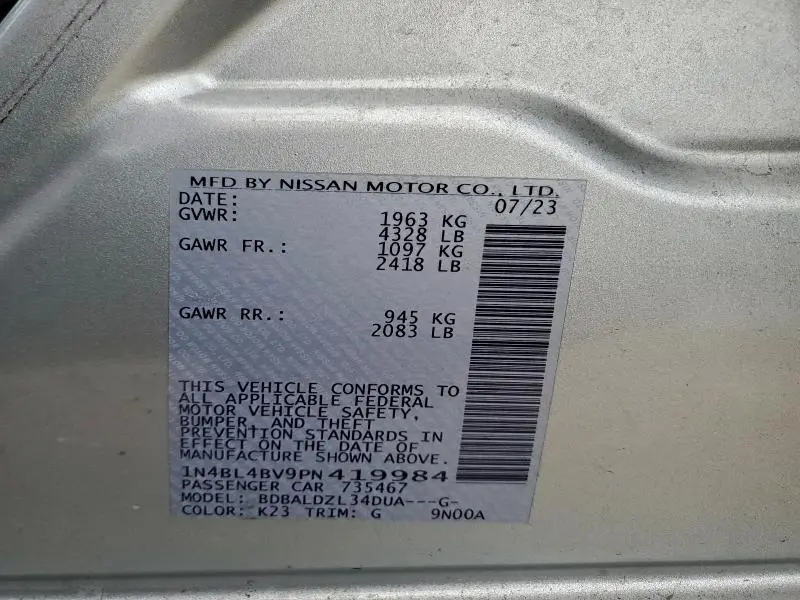 2023 NISSAN ALTIMA S  