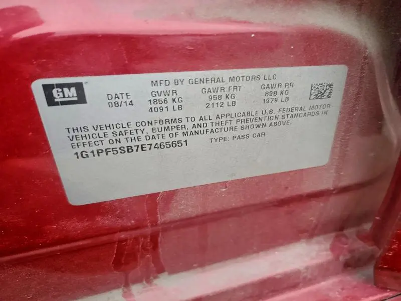 2014 CHEVROLET CRUZE LT  