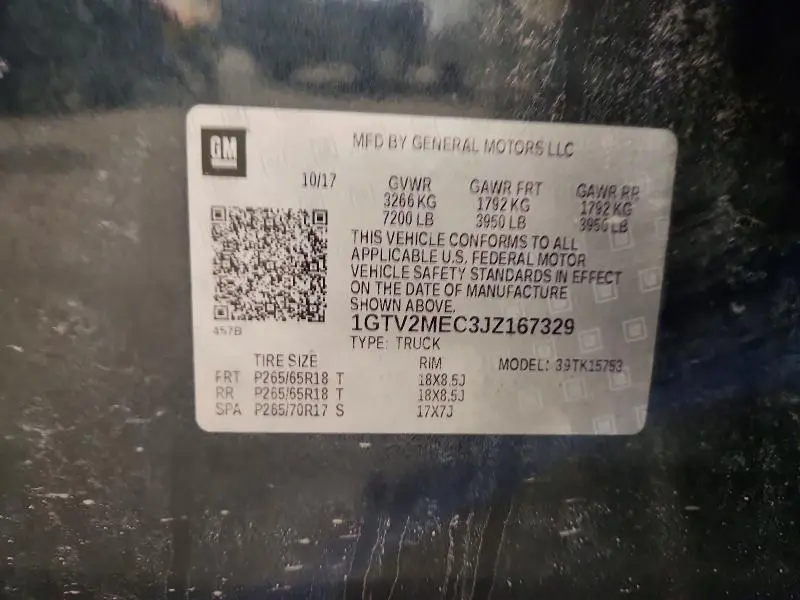 2018 GMC SIERRA K1500 SLE  