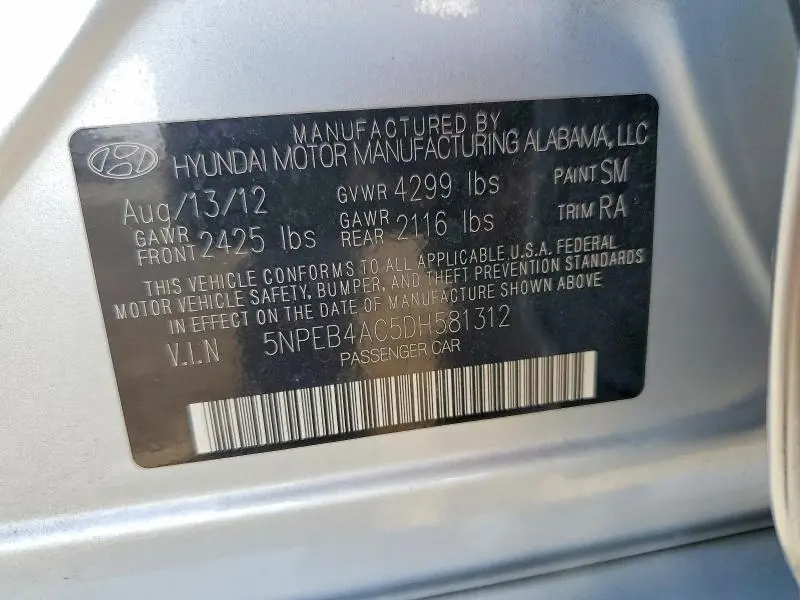 2013 HYUNDAI SONATA GLS  