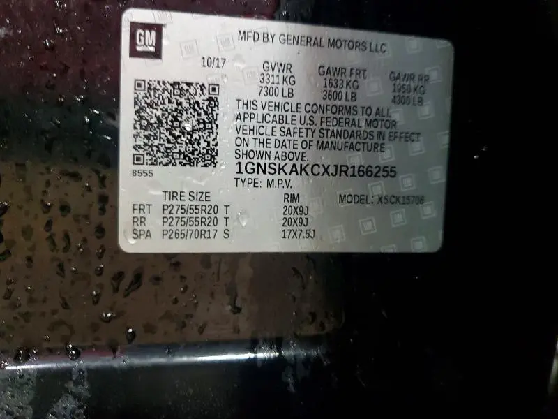 2018 CHEVROLET TAHOE K1500 LS  