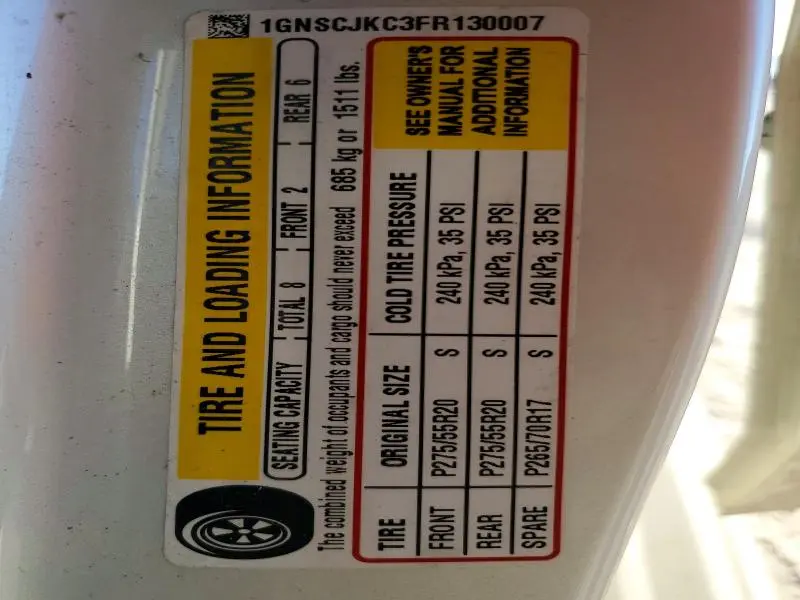 2015 CHEVROLET SUBURBAN C1500 LT  