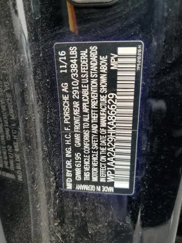2017 PORSCHE CAYENNE   