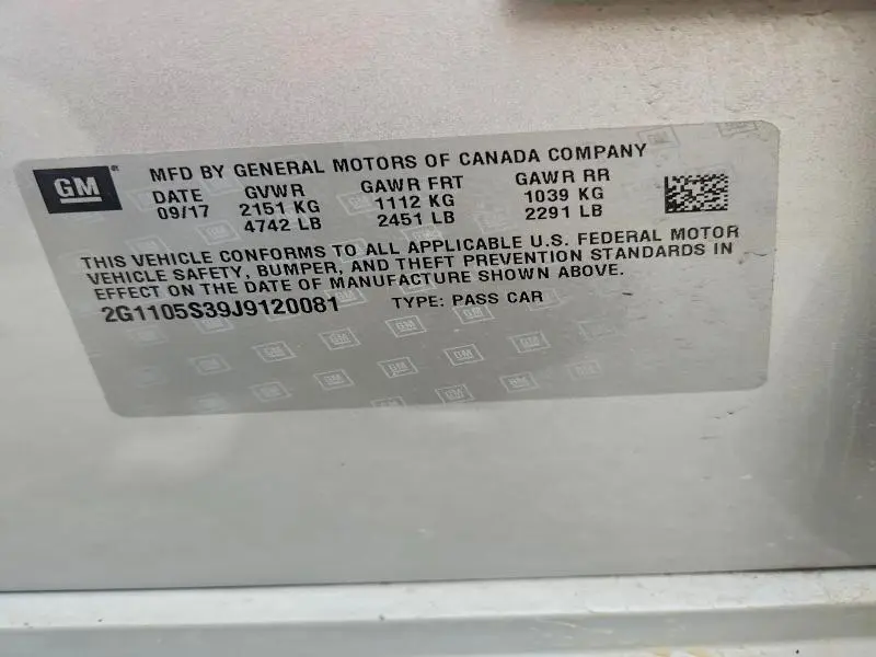 2018 CHEVROLET IMPALA LT  