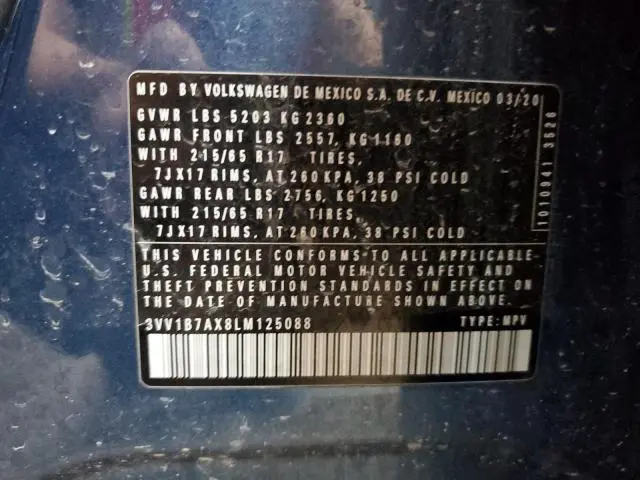 2020 VOLKSWAGEN TIGUAN S  