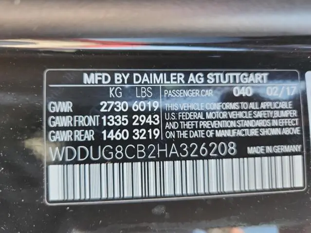 2017 MERCEDES-BENZ S 550