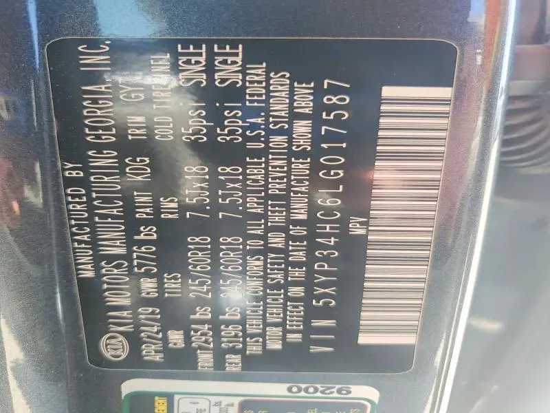 2020 KIA TELLURIDE EX  