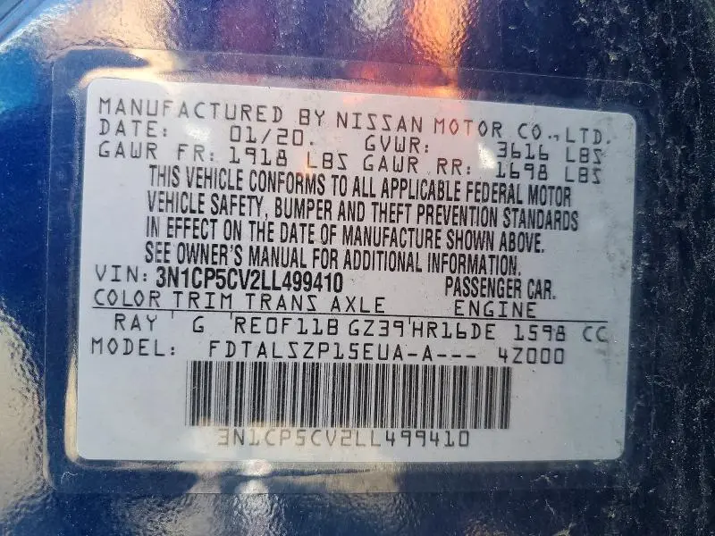 2020 NISSAN KICKS SV  