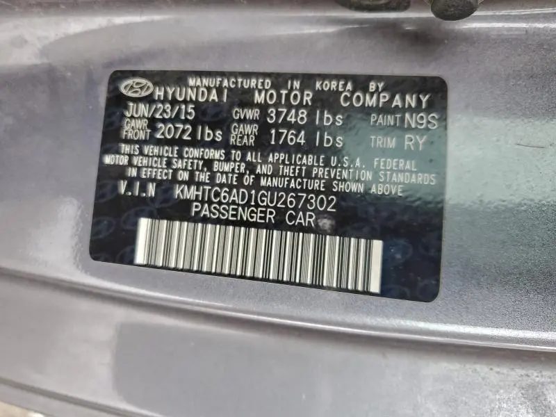 2016 HYUNDAI VELOSTER   