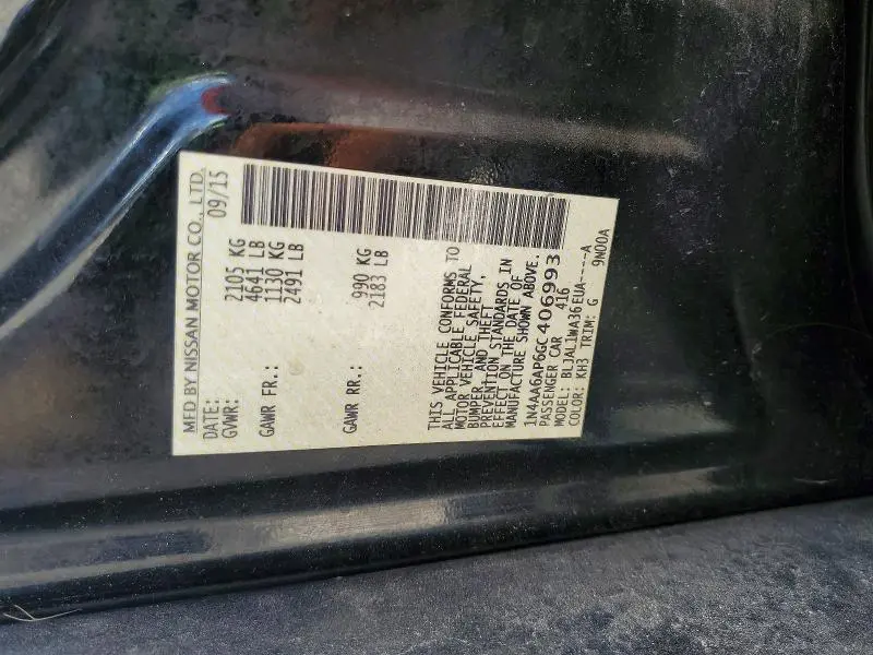 2016 NISSAN MAXIMA 3.5 SR  