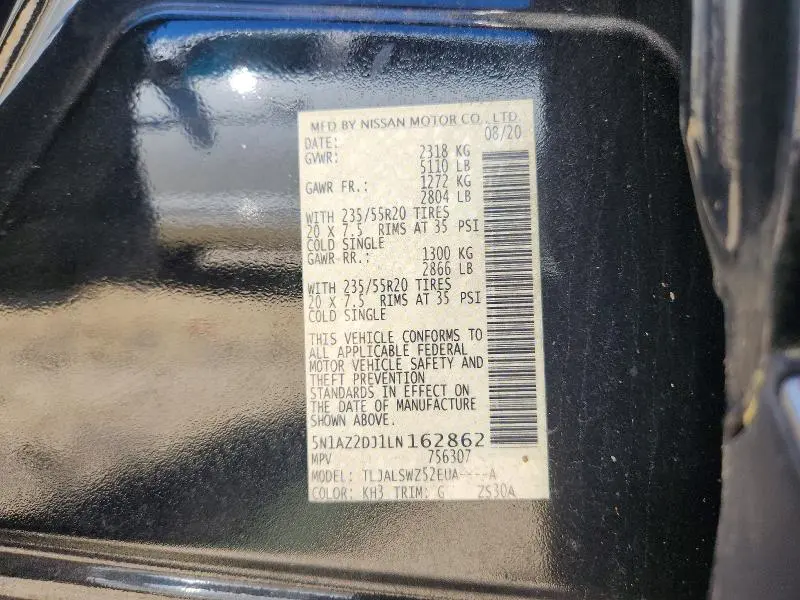 2020 NISSAN MURANO PLATINUM  