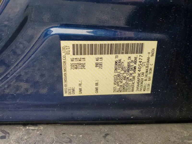2017 NISSAN MAXIMA PLATINUM  