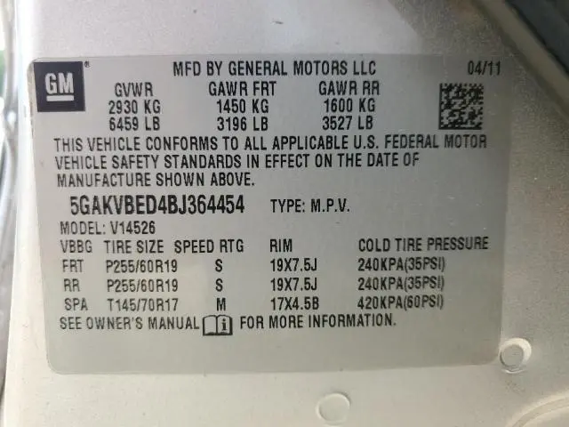 2011 BUICK ENCLAVE CXL  