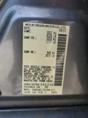 2017 NISSAN ALTIMA 2.5  