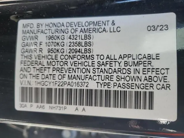 2023 HONDA ACCORD LX  