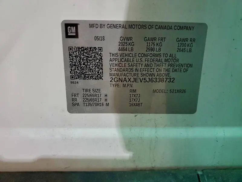 2018 CHEVROLET EQUINOX LT  