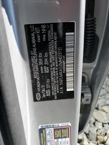 2021 HYUNDAI ELANTRA SEL  