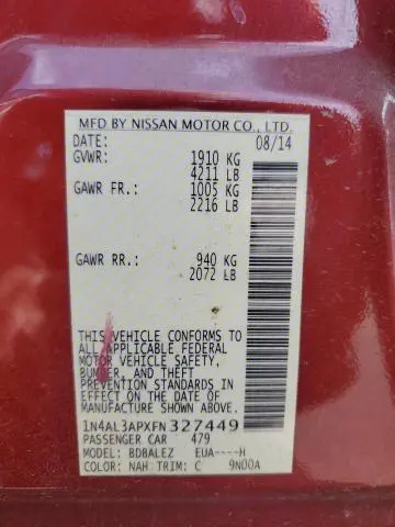 2015 NISSAN ALTIMA 2.5  