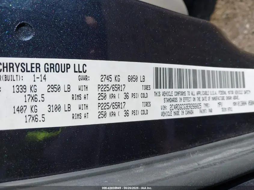 2014 DODGE GRAND CARAVAN SXT