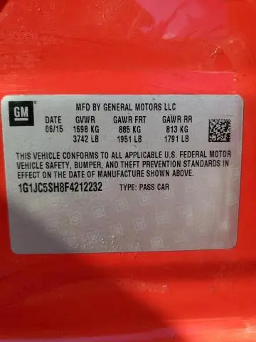 2015 CHEVROLET SONIC LT  