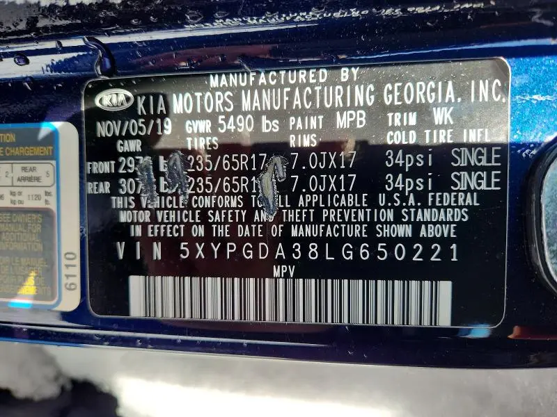 2020 KIA SORENTO BASE  