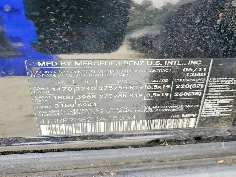 2011 MERCEDES-BENZ GL 450 4MATIC  